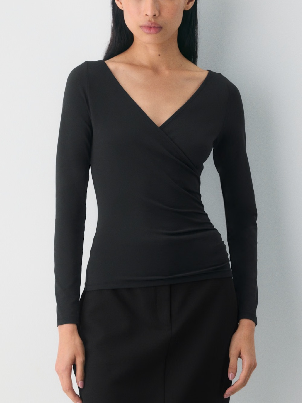 Wilfred Long Sleeve V-Neck Wrap Top Size XXS